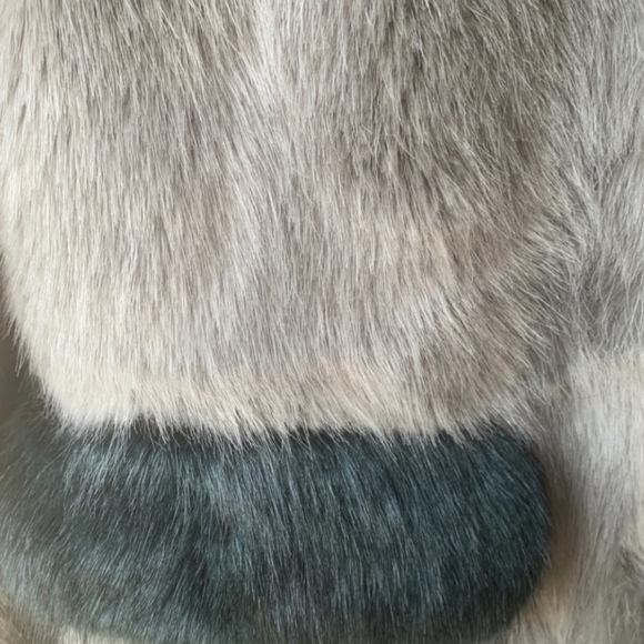 Anthropologie Plush Colorblock Fur Coat XS - Picture 7 of 12